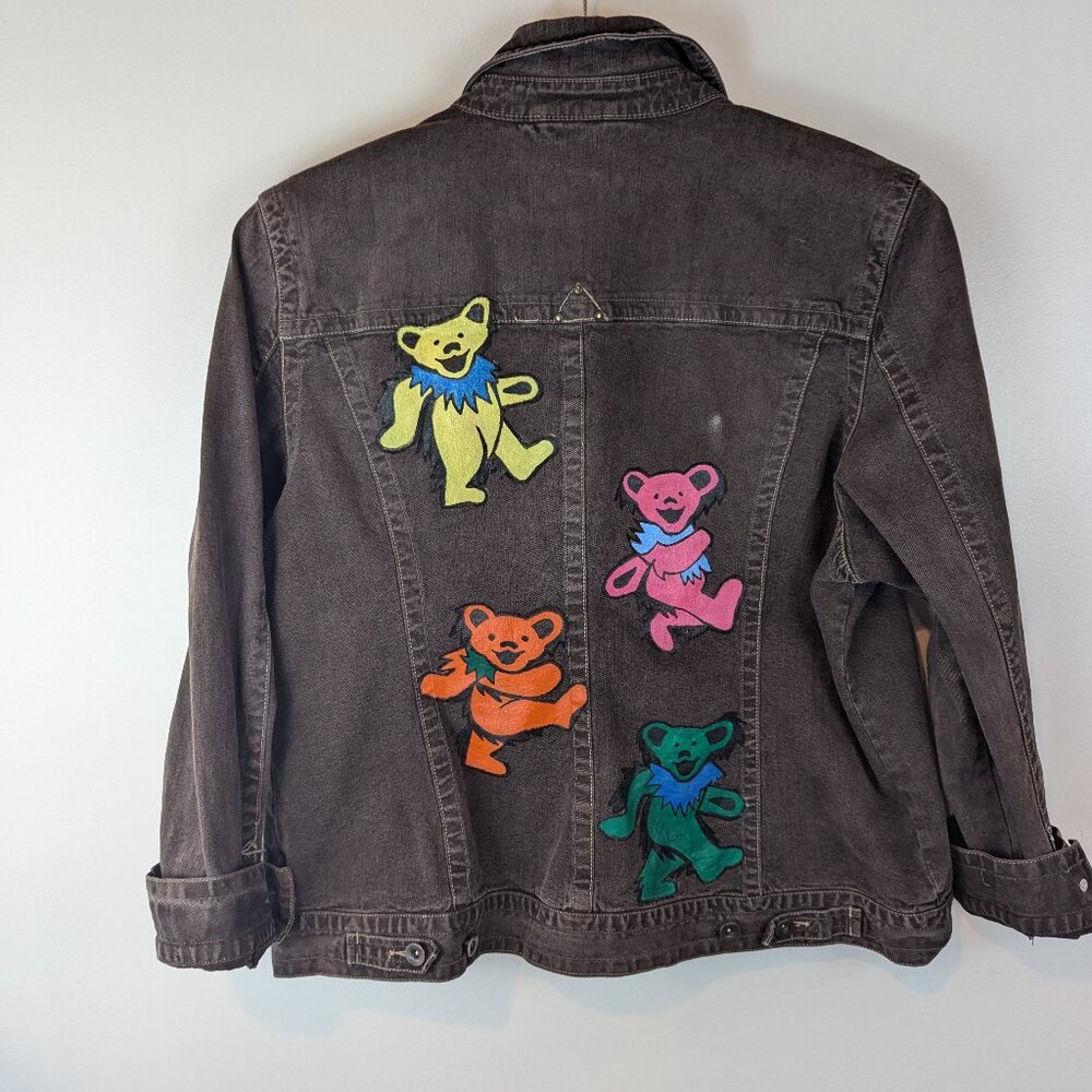 Hand Painted Grateful Dead Jacket, Sz L